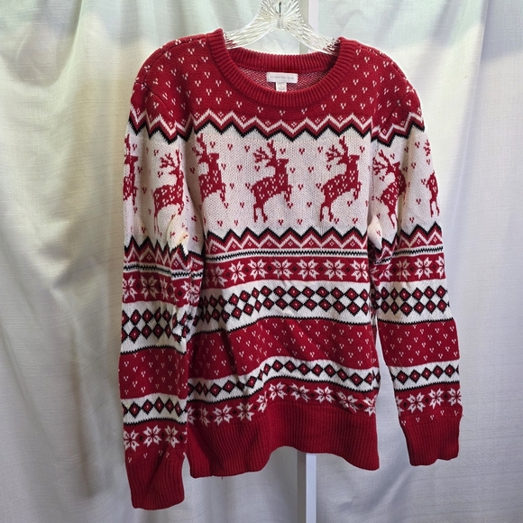 Charter Club Red Christmas Reindeer Holiday Sweater Size XL - Picture 4 of 9